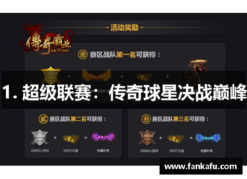 1. 超级联赛：传奇球星决战巅峰